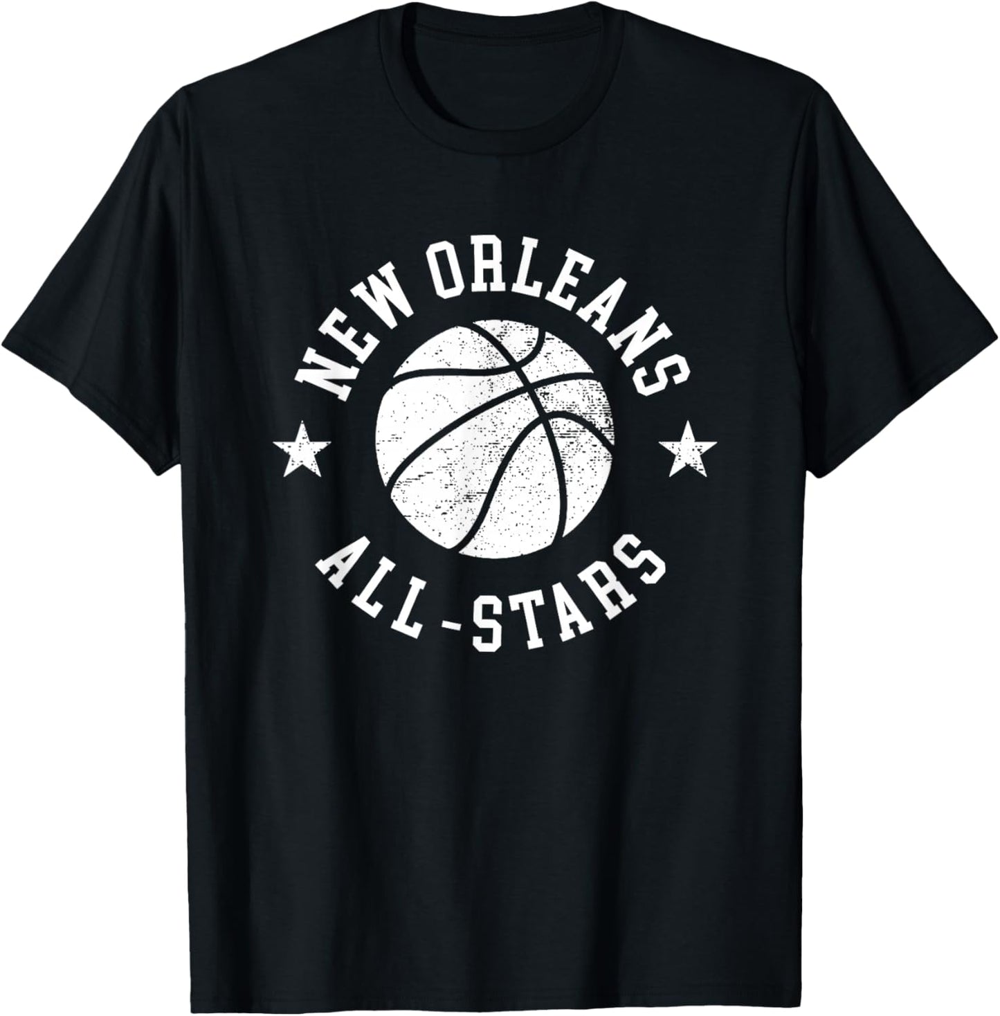 New Orleans Vintage All-Stars Retro 80s Basketball T-Shirt - T-Shirt | Black