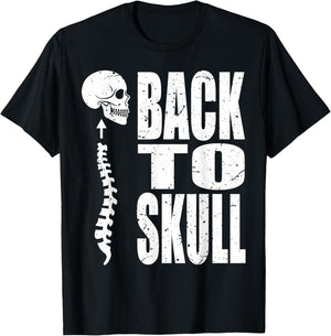 Back To Skull. Back To School T S Funny T-Shirt - T-Shirt | Black