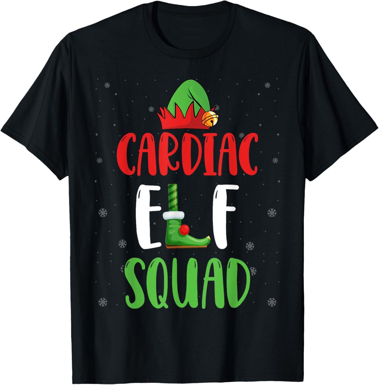 Cardiac Elf Squad Cardiac Nurse Xmas Cardiology Christmas T-Shirt - T-Shirt | Black