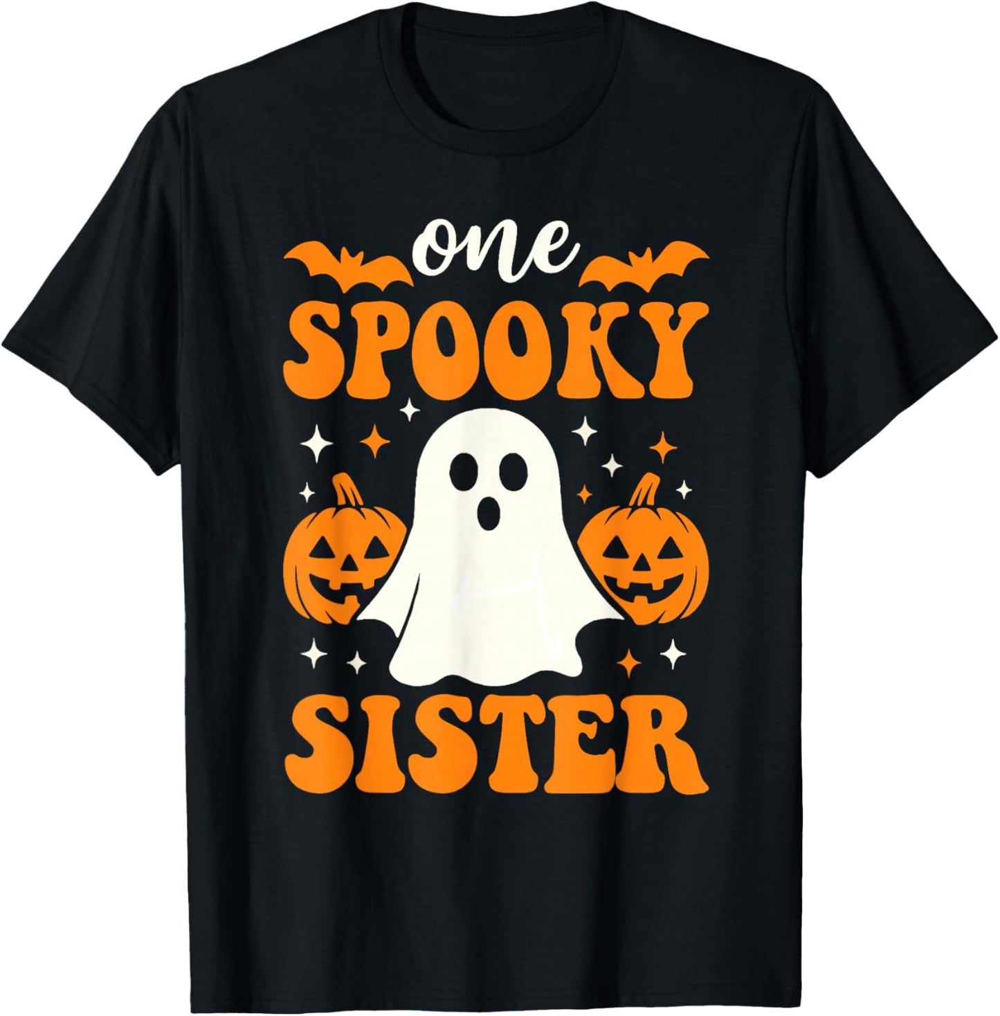 One Spooky Sister Matching Family Halloween Costumes T-Shirt - T-Shirt | Black