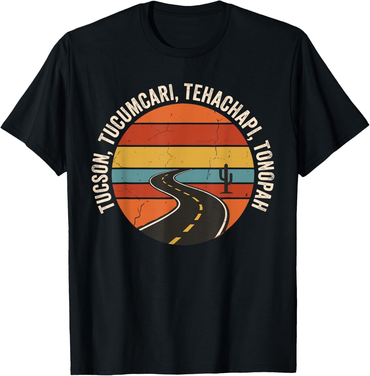 Tucson Tucumcari Tehachapi Tonopah Vintage Southwest Trip T-Shirt - T-Shirt | Black