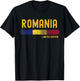 Romania Flag | Men Women Kids | Patriotic Romanian T-Shirt - T-Shirt | Black