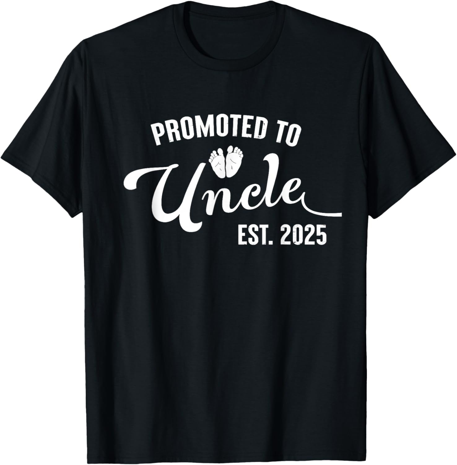 Promoted to Uncle Est 2025 Uncle First Time Uncle 2025 T-Shirt - T-Shirt | Black
