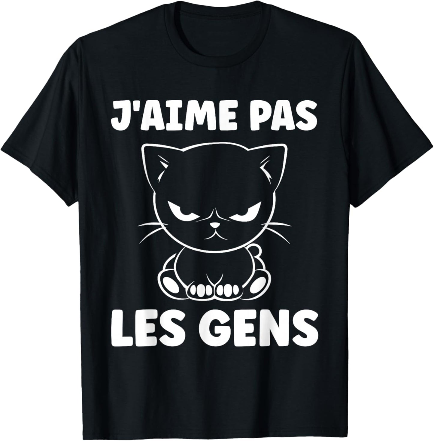 Funny Simple Cat Cute Grunt Funny I Love Not People T-Shirt - T-Shirt | Black