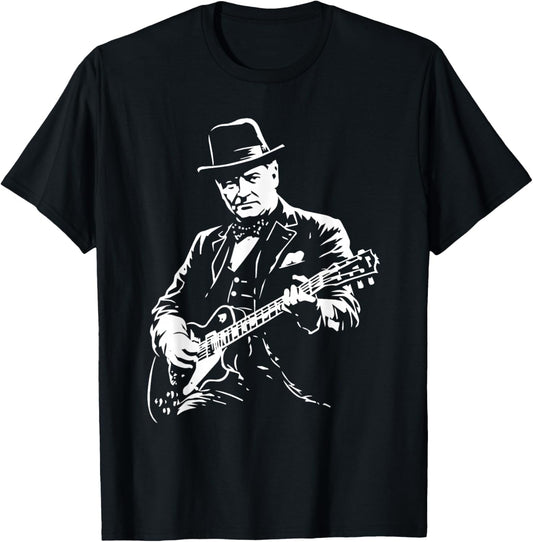 Winston Churchill Guitare T-Shirt - T-Shirt | Black
