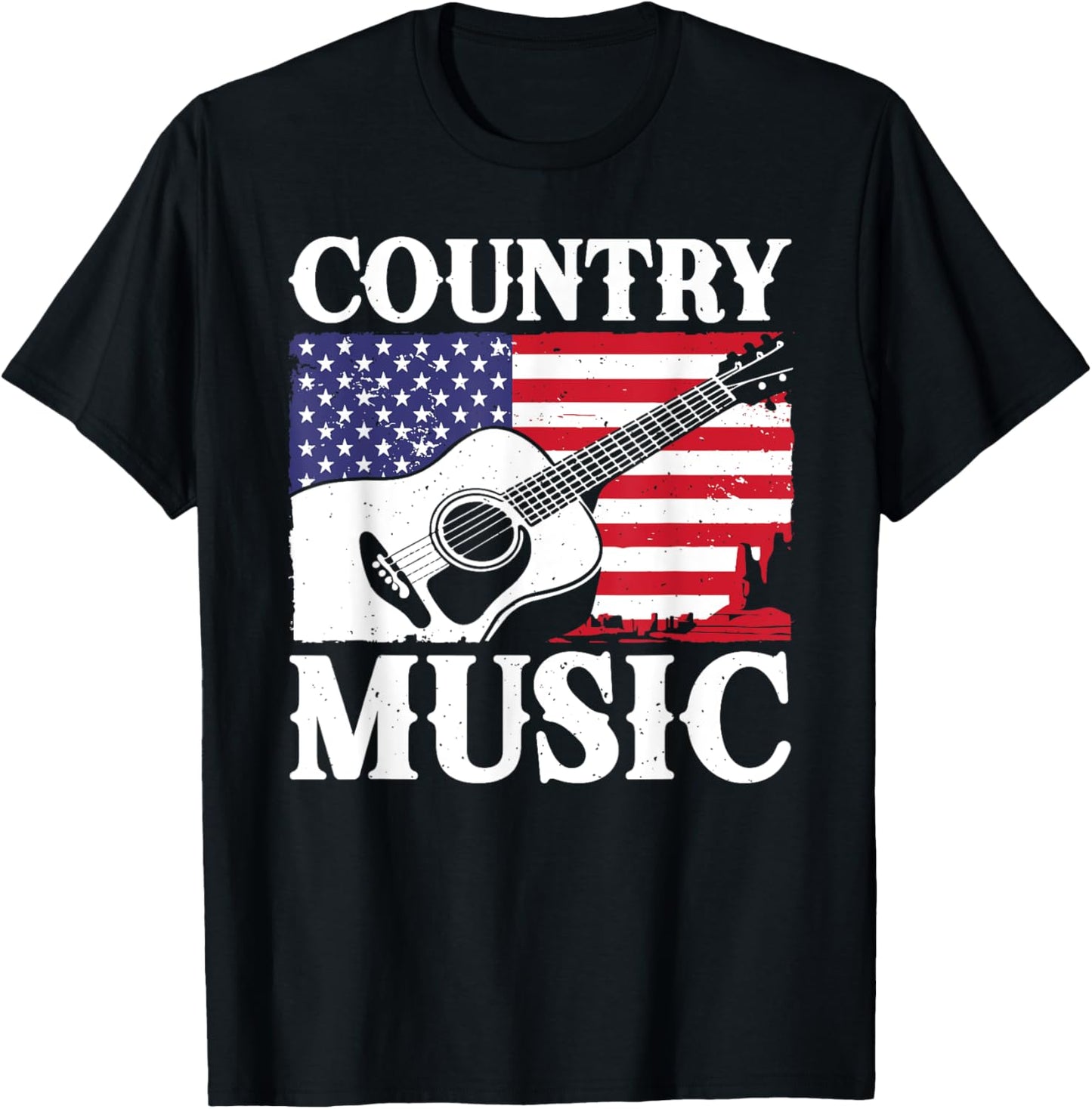 Cool Country Music Art Women Classic Country Music T-Shirt - T-Shirt | Black