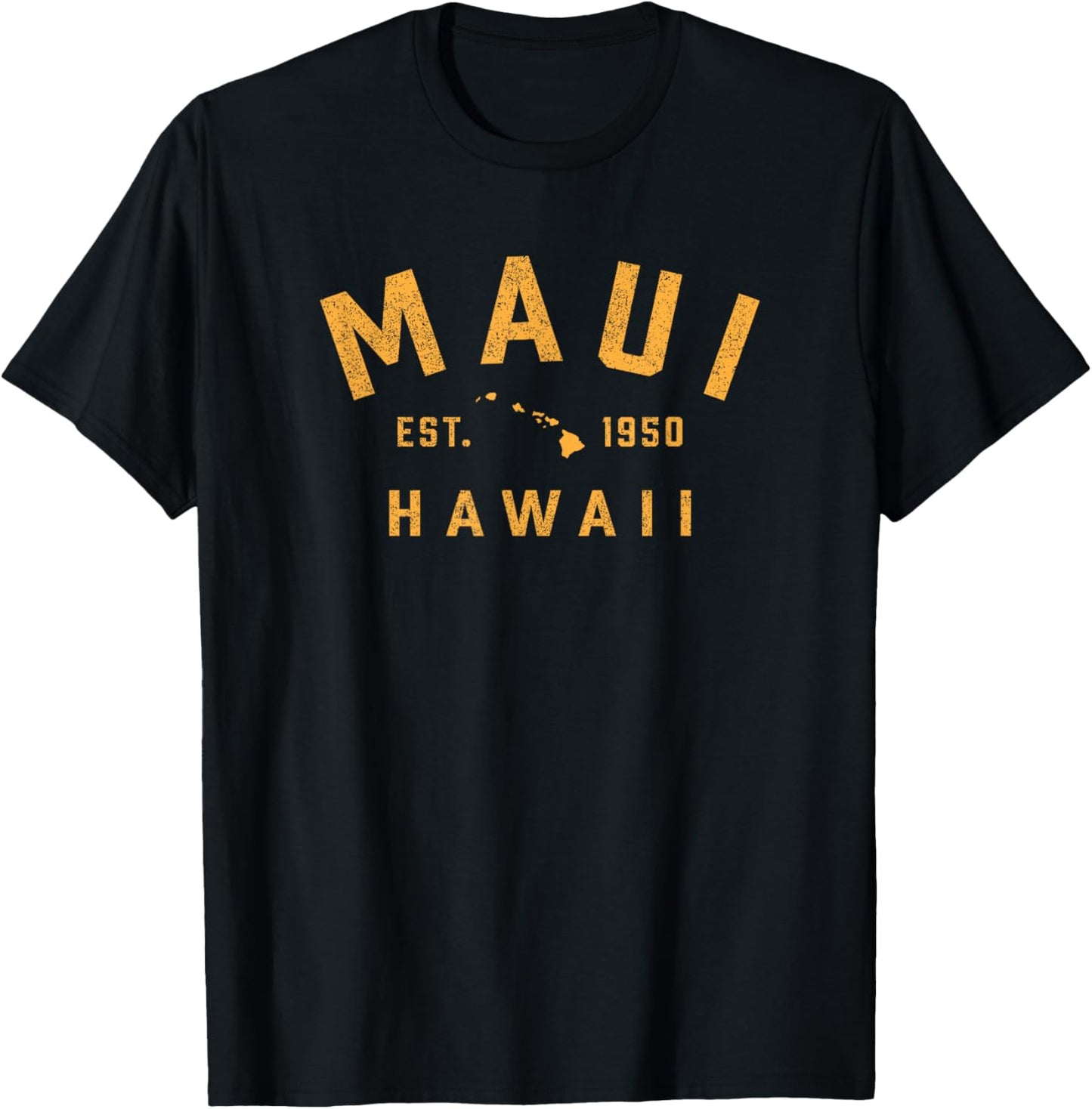 Vintage Maui Hawaii Vacation Souvenir Hawaiian T-Shirt - T-Shirt | Black
