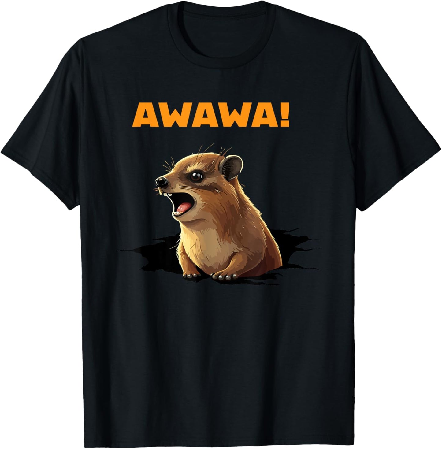 Rock Hyrax Lover Awawa Funny Groundhog Dassi T-Shirt - T-Shirt | Black