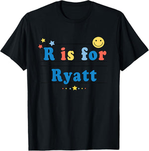 Kids Ryatt Name Shirt Alphabet R is for Ryatt T-Shirt - T-Shirt | Black