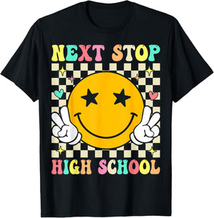 Next Stop High School Elementary School Graduation 2025 T-Shirt - T-Shirt | Black
