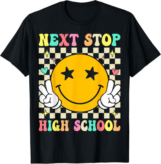 Next Stop High School Elementary School Graduation 2025 T-Shirt - T-Shirt | Black