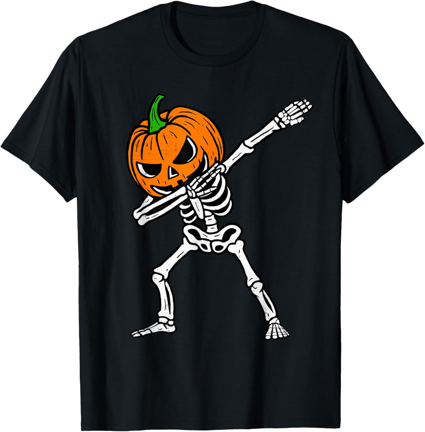 Dabbing Skeleton Pumpkin Halloween Costume Boys Teens Kids T-Shirt - T-Shirt | Black