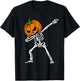 Dabbing Skeleton Pumpkin Halloween Costume Boys Teens Kids T-Shirt - T-Shirt | Black