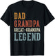 Dad Grandpa Great-Grandpa Legend - Classic Retro Distressed T-Shirt - T-Shirt | Black