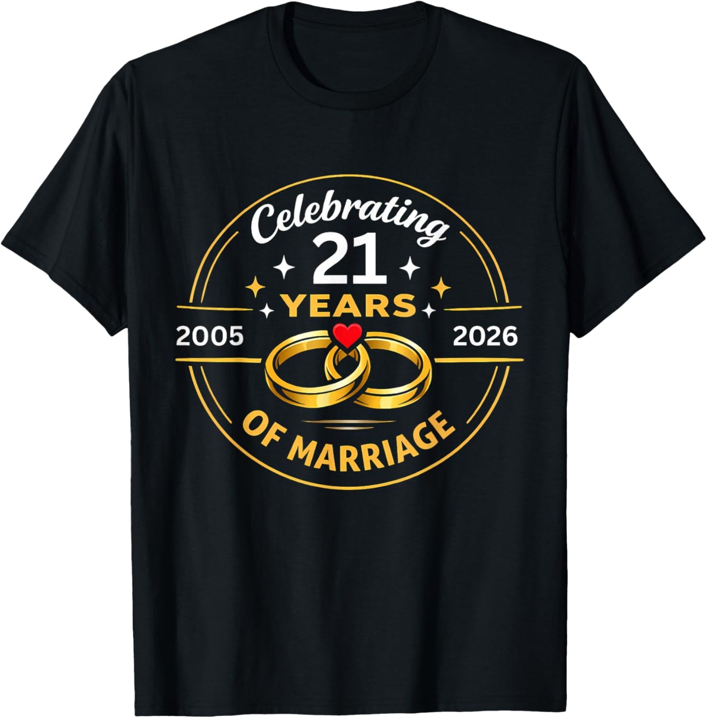 Funny Celebrating 2005 21st Wedding Anniversary T-Shirt - T-Shirt | Black