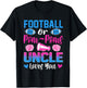 Football Or Pom Poms Uncle Loves You Gender Reveal Party T-Shirt - T-Shirt | Black