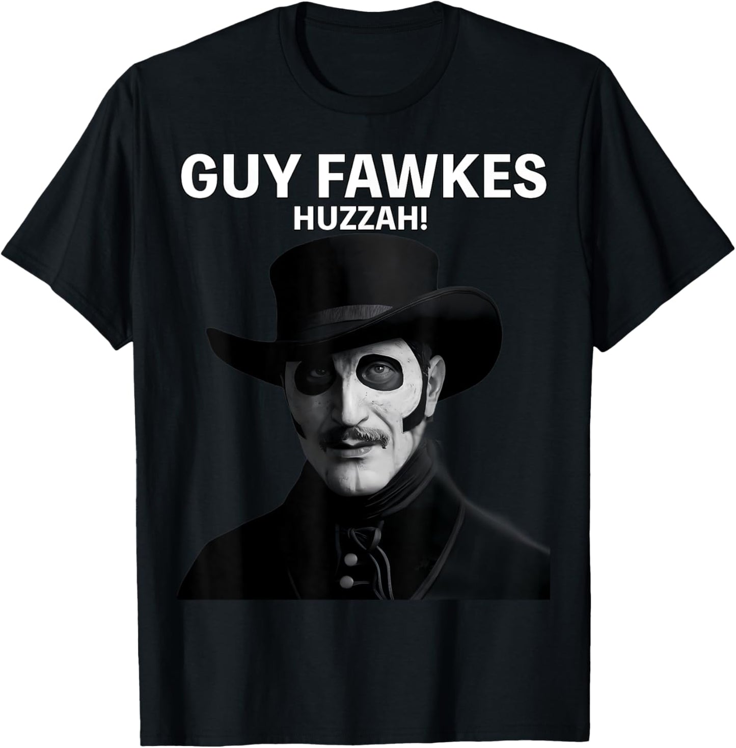 Guy Fawkes Day Wearing Hat Portrait T-Shirt - T-Shirt | Black