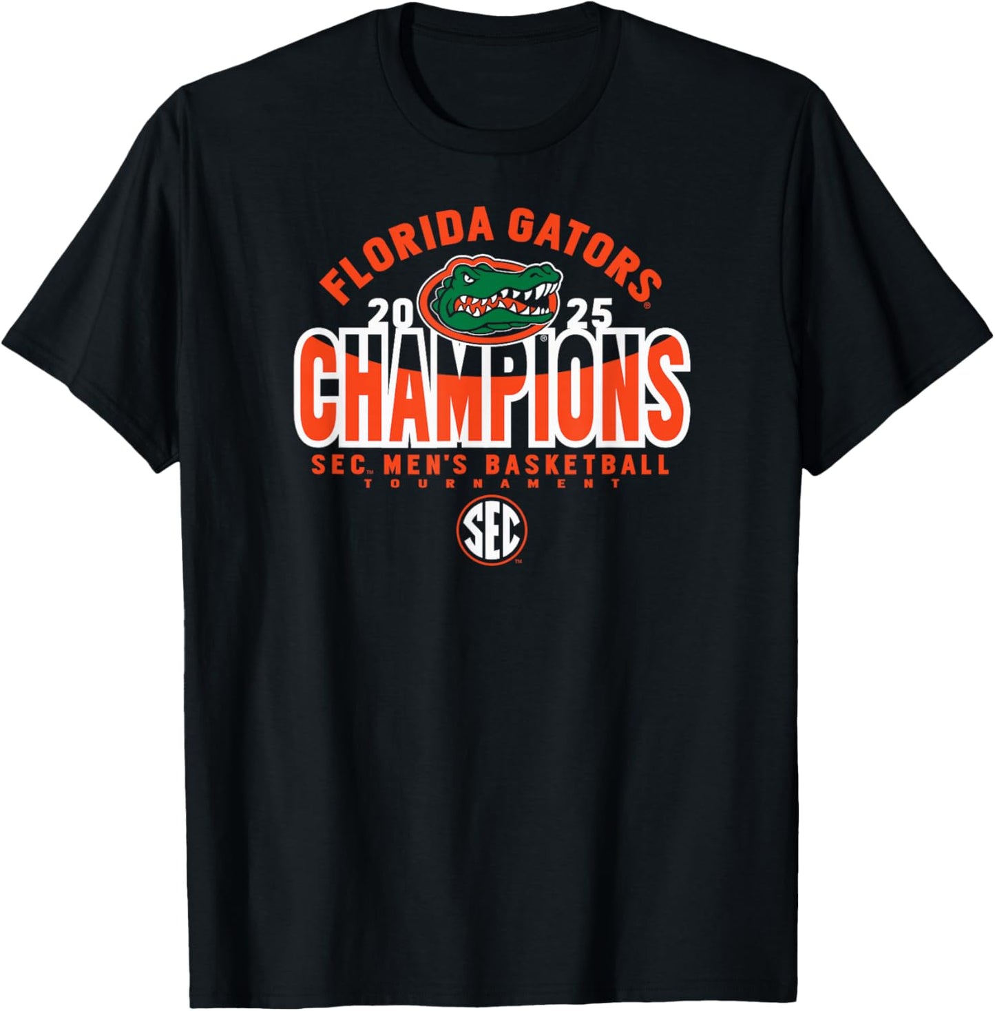 Florida Gators Men's Basketball SEC Champs 2025 Royal T-Shirt - T-Shirt | Black