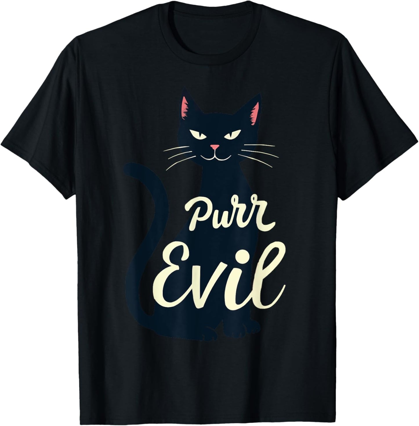 Sarcastic Black Cat Purr Evil Cat Lover Halloween Costume Men Women T-Shirt - T-Shirt | Black
