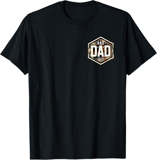 Camo Rad Dad Retro Camouflage Daddy Father's Day 2 Sides T-Shirt - T-Shirt | Black