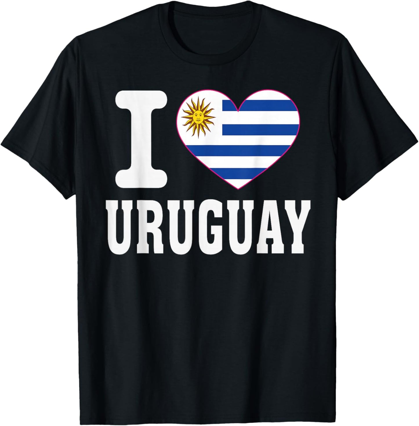 I Love Uruguay Heart Souvenir Lovers Pride Travel T-Shirt - T-Shirt | Black