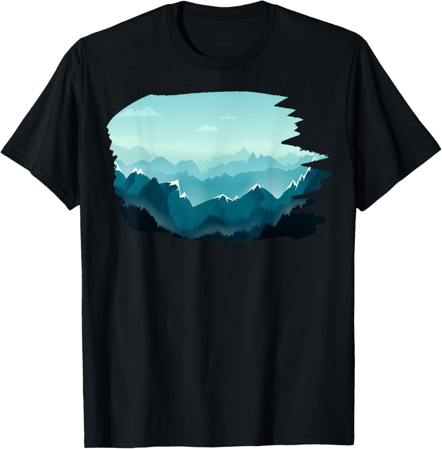 Timeless Mountain, Nature Trees and Forest T-Shirt - T-Shirt | Black