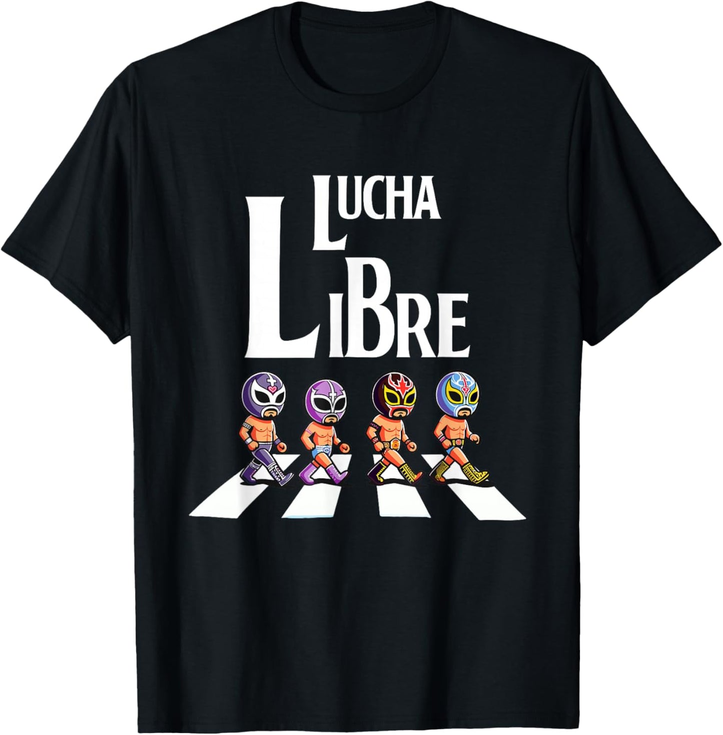 Hilarious Mexican Wrestling | Funny Wrestler Apparel Libre T-Shirt - T-Shirt | Black
