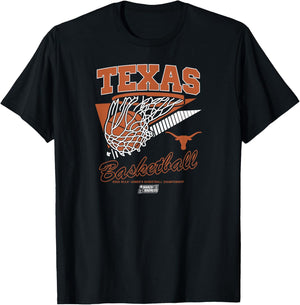 Texas Longhorns Basketball: 2025 March Madness Net NCAA T-Shirt - T-Shirt | Black