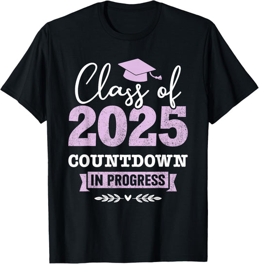 Class of 2025 countdown in progress senior graduation T-Shirt - T-Shirt | Black