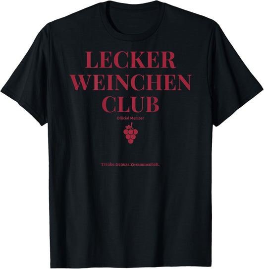 lecker weinchen Club T-Shirt - T-Shirt | Black