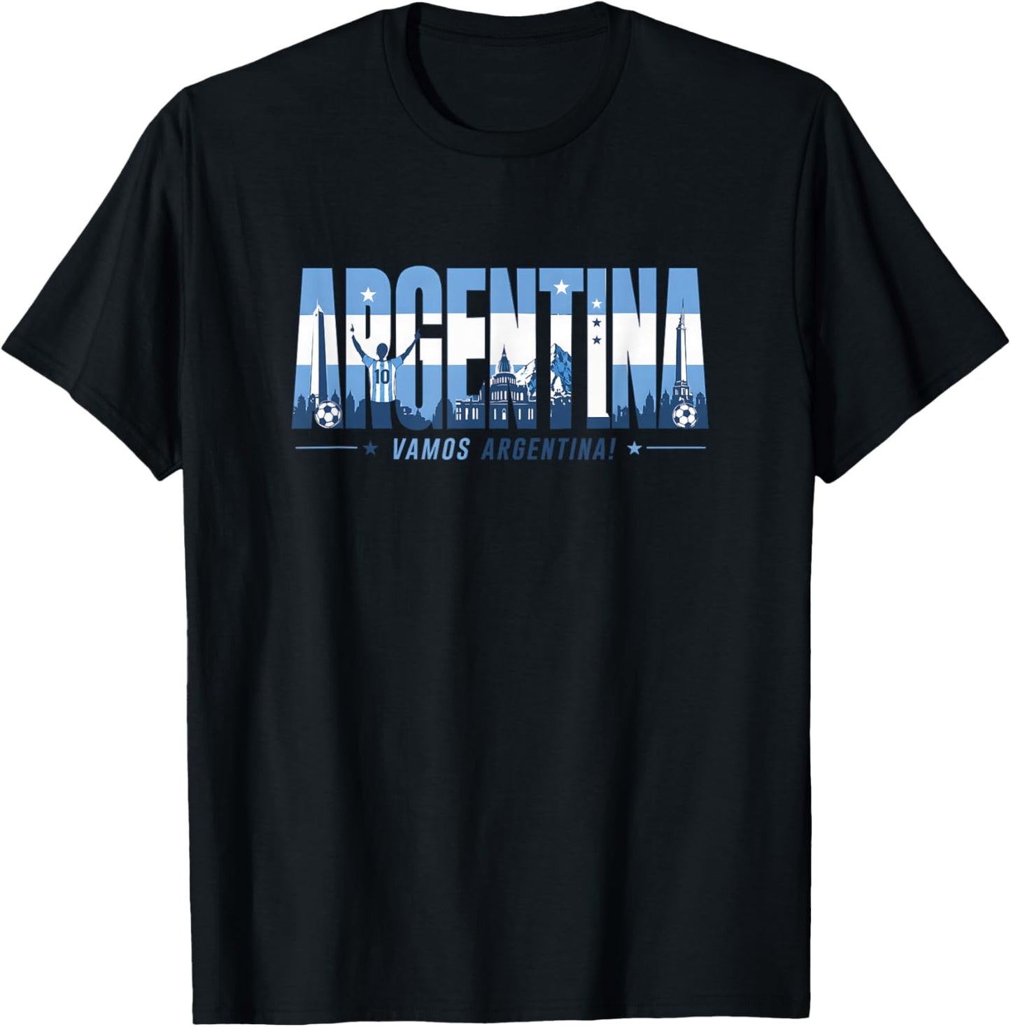 Argentinien Fußball Vamos Argentinien Fußball 2026 Fan Design T-Shirt - T-Shirt | Black