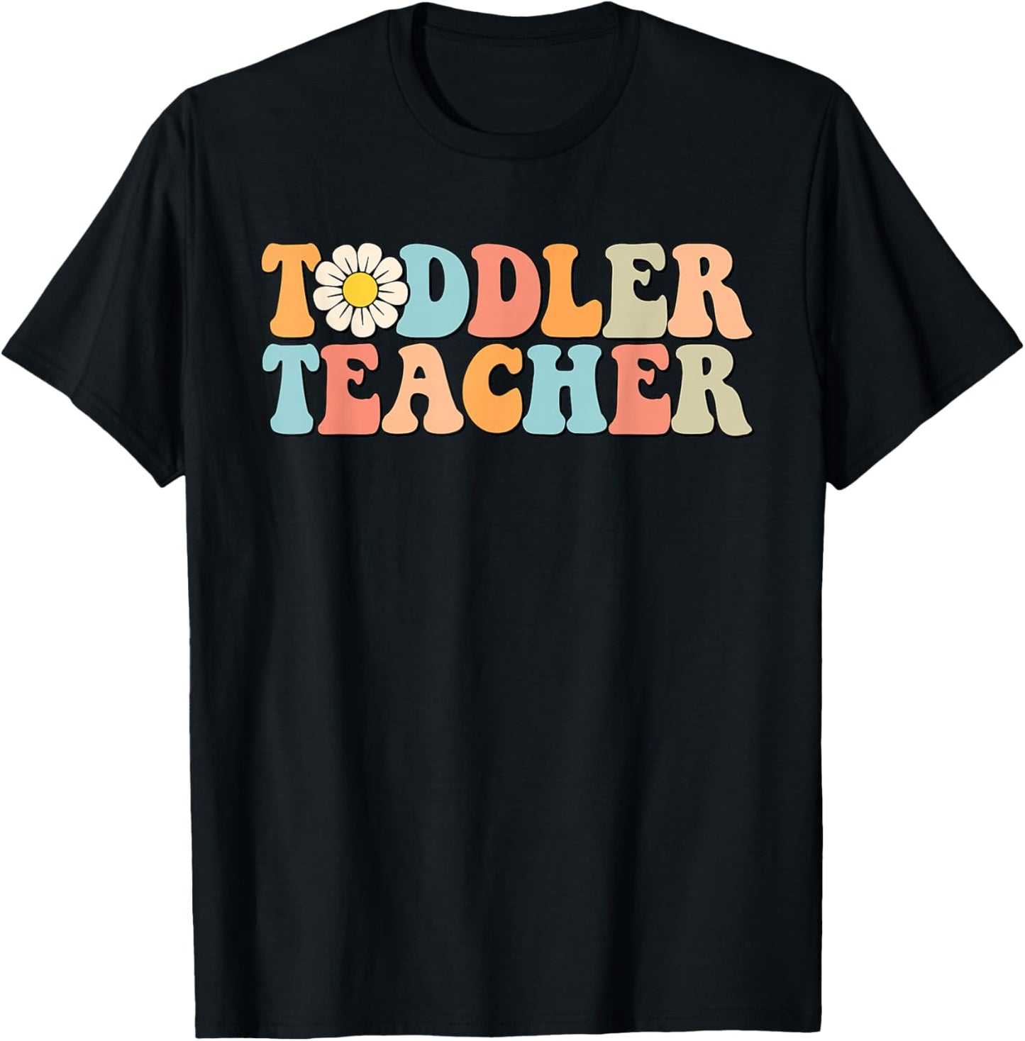 Groovy Toddler Teacher Appreciation Back To School T-Shirt - T-Shirt | Black