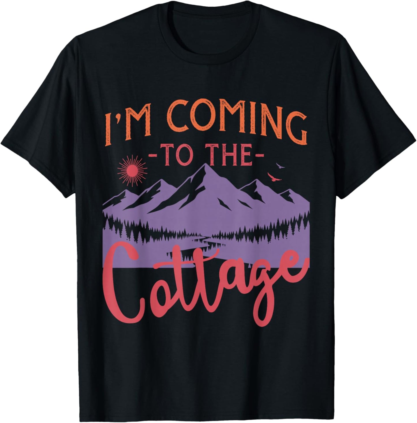 Vintage I'm Coming to The Cottage Hockey Romance T-Shirt - T-Shirt | Black