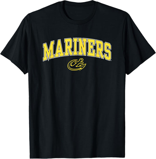 Maine Maritime Mariners Arch Over Blue Officially Licensed T-Shirt - T-Shirt | Black
