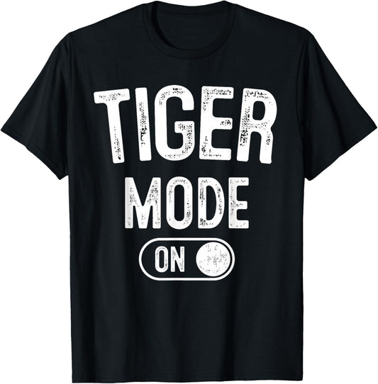 Tiger Mode On Costume Funny Striped Predator Gift Cat Lover T-Shirt - T-Shirt | Black
