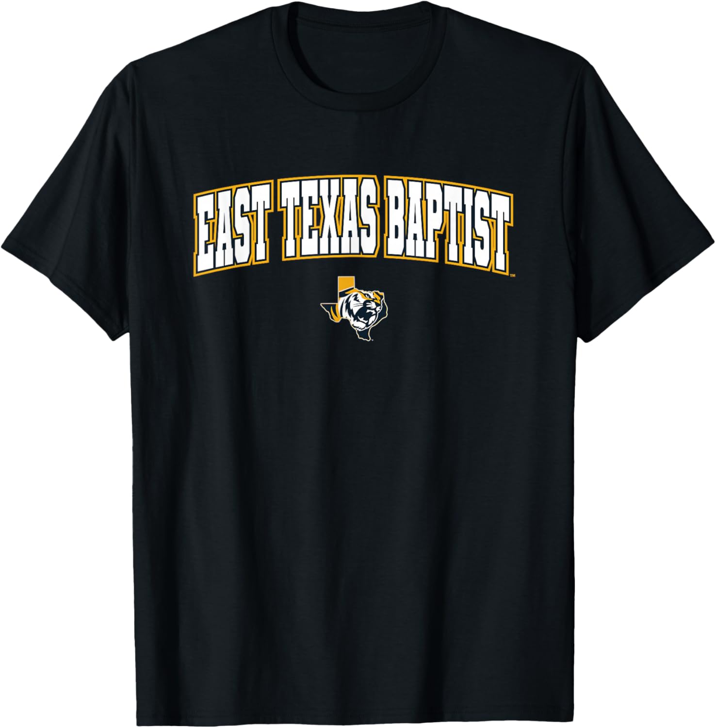 East Texas Baptist University Tigers Arch Logo T-Shirt - T-Shirt | Black