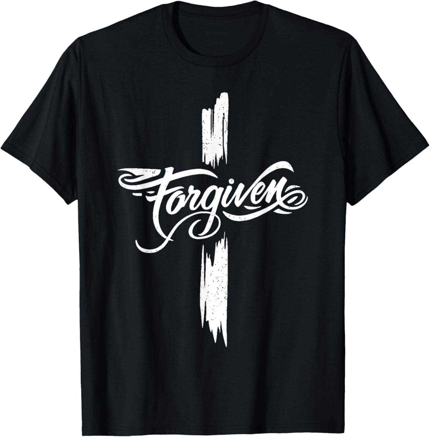 Forgiven Christian Cross Faith Grace T-Shirt - T-Shirt | Black