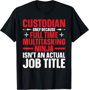 Custodian Design Women School Custodian Appreciation T-Shirt - T-Shirt | Black