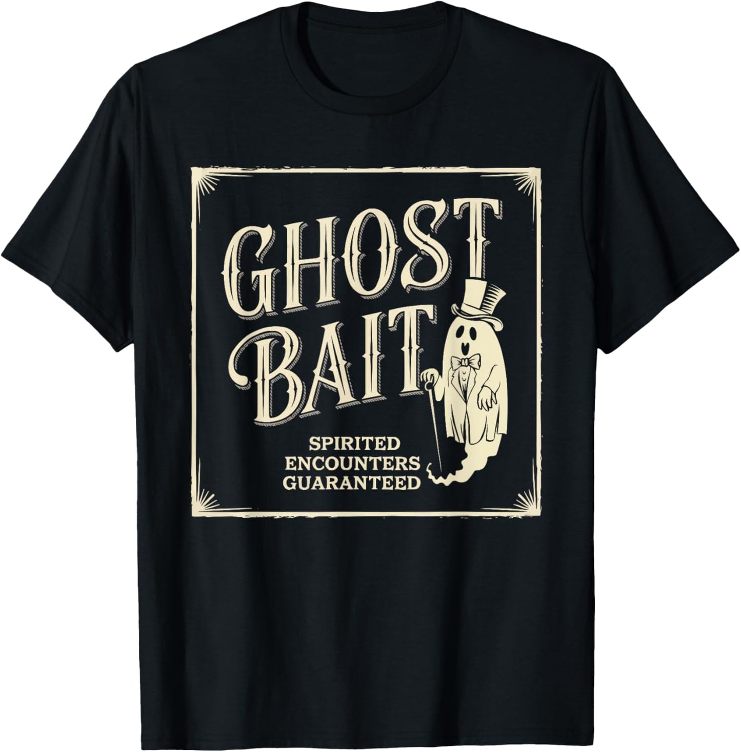Ghost Bait Paranormal Investigator Ghost Hunting Halloween T-Shirt - T-Shirt | Black
