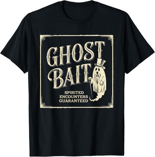Ghost Bait Paranormal Investigator Ghost Hunting Halloween T-Shirt - T-Shirt | Black