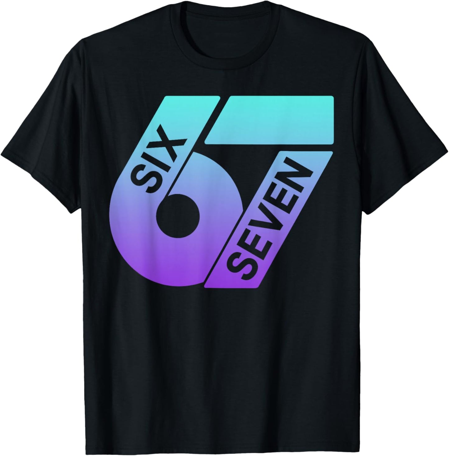 Six Seven 67 Buntes 6 7 Gen Alpha Slang Lustiges 6-7 Meme T-Shirt - T-Shirt | Black