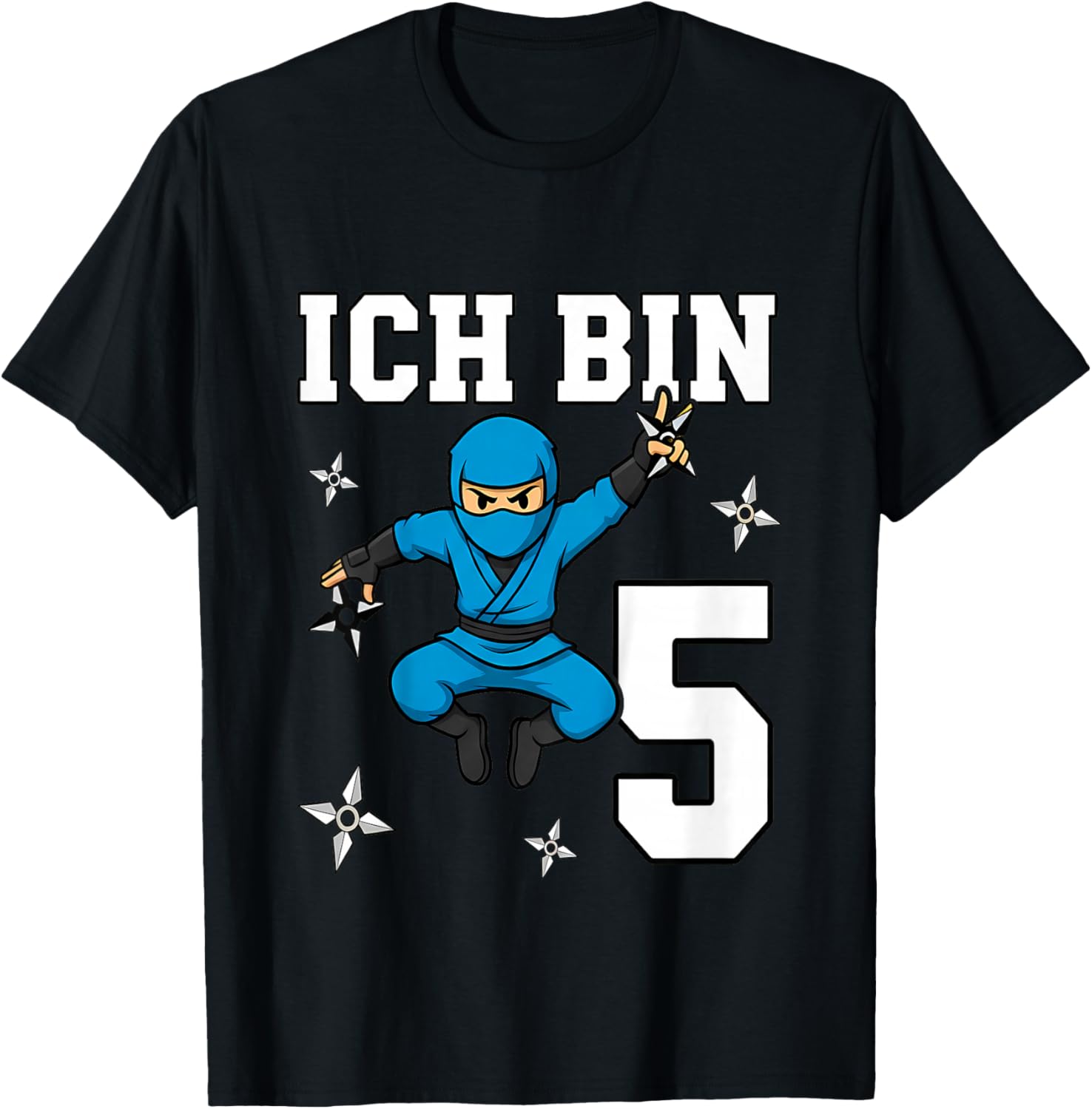Ich Bin 5 Ninja Geburtstag 5 Jahre Junge Karate T-Shirt - T-Shirt | Black