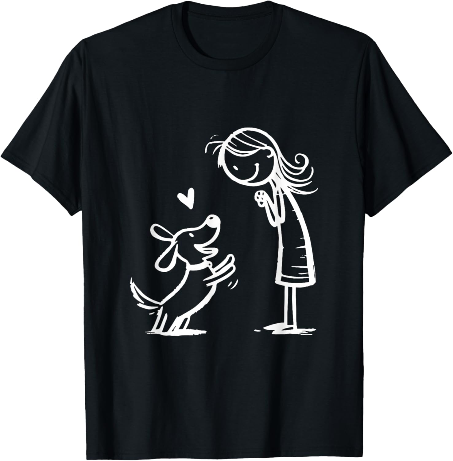 A Warm Friendship Between Man and Dog T-Shirt - T-Shirt | Black