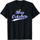 Blue October Retro Script Design T-Shirt - T-Shirt | Black