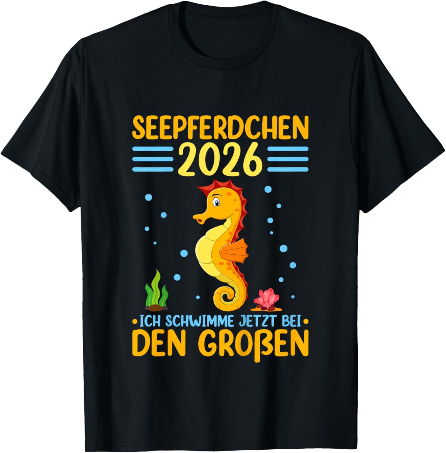 Seahorse 2026 Early Swimmer Badge T-Shirt - T-Shirt | Black