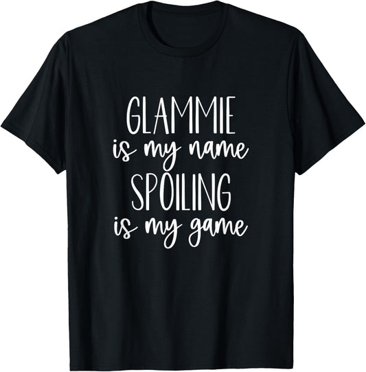 Funny Glammie Spoiling is My Game T-Shirt - T-Shirt | Black