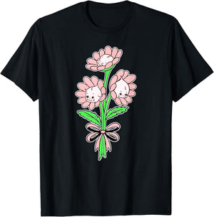 Kewpie Baby Flower Bouquet Spring Flowers T-Shirt - T-Shirt | Black