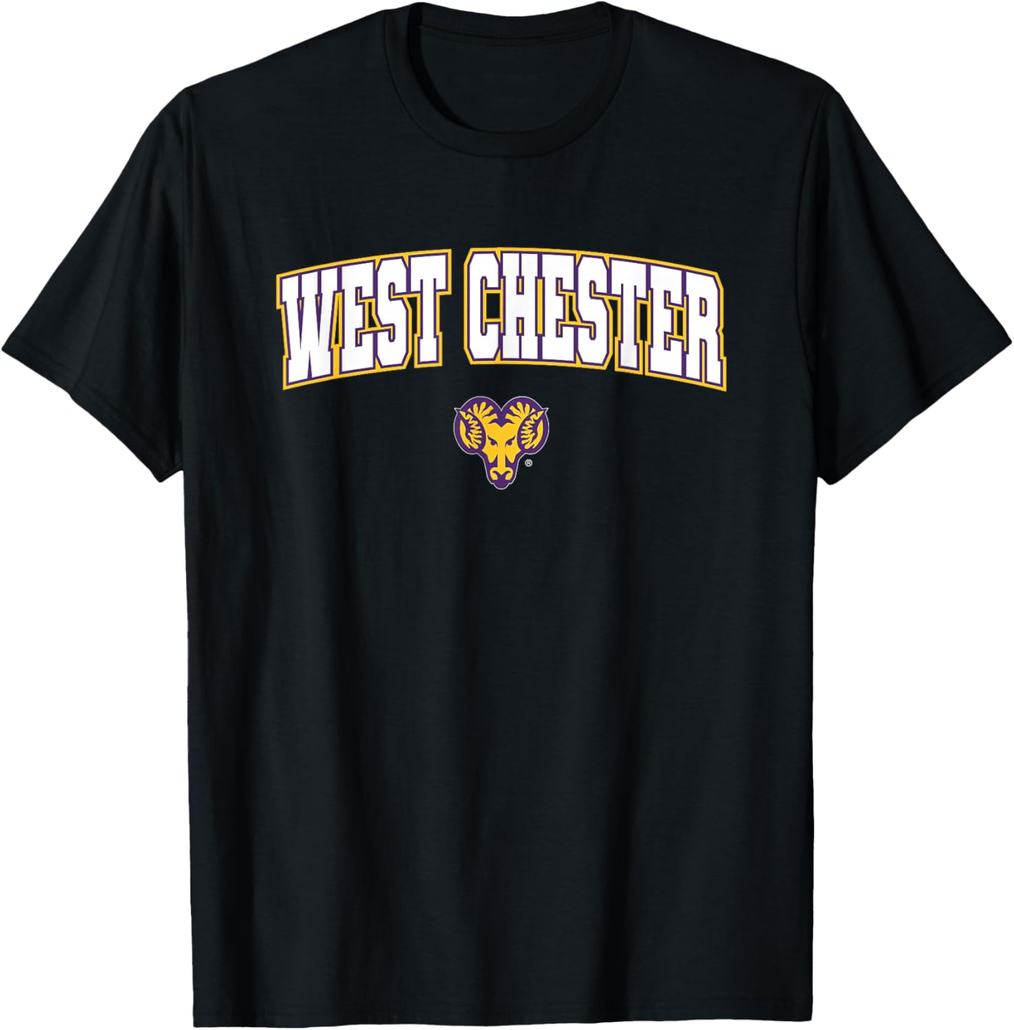 West Chester University Golden Rams Arch Logo T-Shirt - T-Shirt | Black