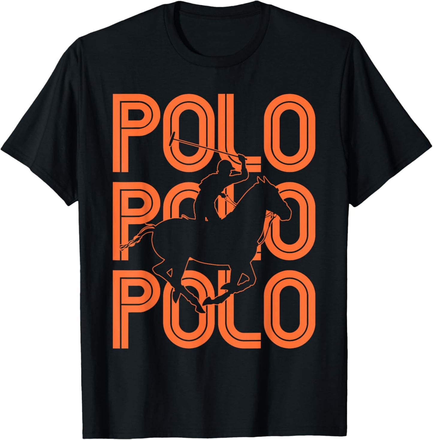 Polo Players Horseback Riding Horse Equestrian Sports T-Shirt - T-Shirt | Black