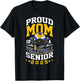 Proud mom of a volleyball senior class of 2025 family T-Shirt - T-Shirt | Black